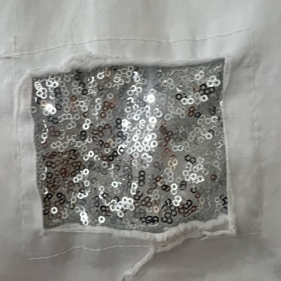 Bella Amore White Pull on Pants with Sparkle Design Size 8 - Picture 5 of 11